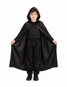 Mantello Nero 8/10 Anni - di alta qualità, ideale per carnevale, feste a tema ed eventi speciali